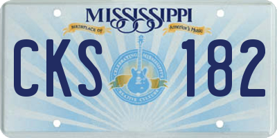 MS license plate CKS182