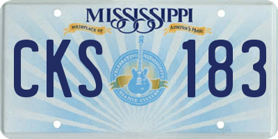 MS license plate CKS183