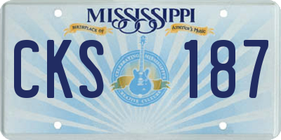 MS license plate CKS187