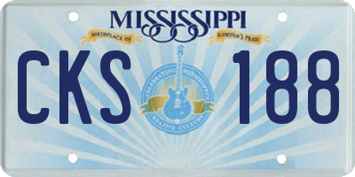 MS license plate CKS188