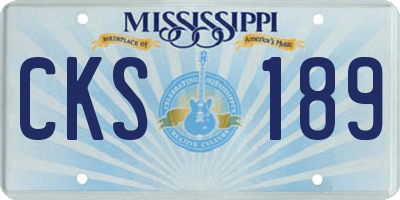 MS license plate CKS189