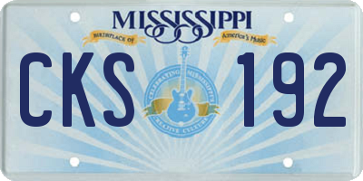 MS license plate CKS192