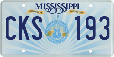 MS license plate CKS193