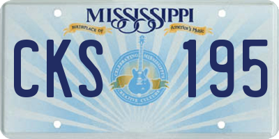 MS license plate CKS195