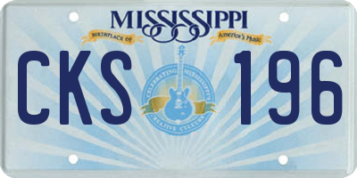 MS license plate CKS196
