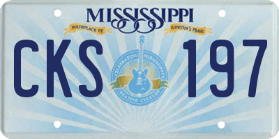 MS license plate CKS197