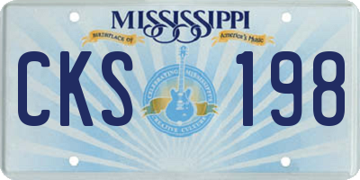MS license plate CKS198