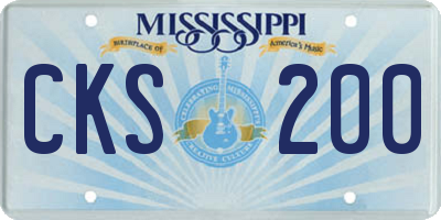 MS license plate CKS200
