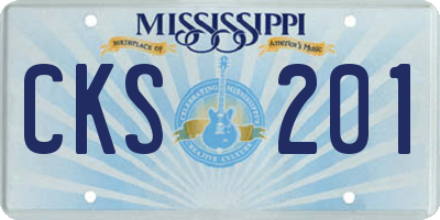 MS license plate CKS201