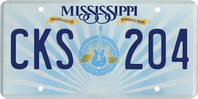 MS license plate CKS204