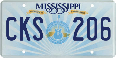 MS license plate CKS206