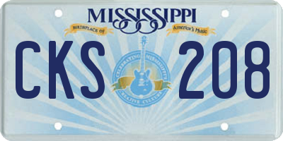 MS license plate CKS208