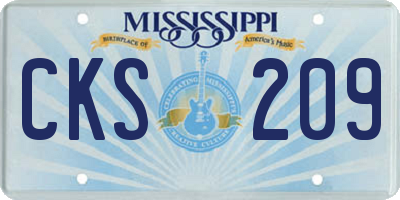 MS license plate CKS209