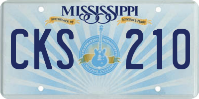 MS license plate CKS210