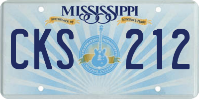 MS license plate CKS212