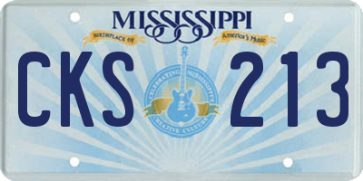 MS license plate CKS213