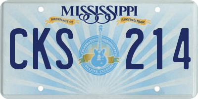 MS license plate CKS214