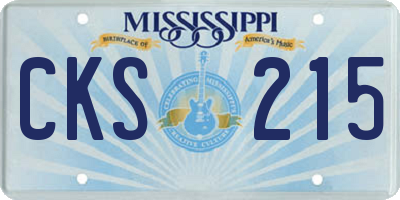 MS license plate CKS215