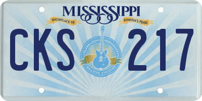 MS license plate CKS217