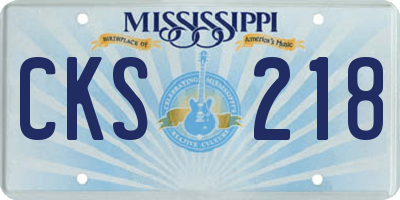 MS license plate CKS218