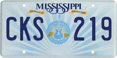 MS license plate CKS219
