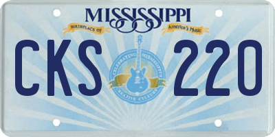 MS license plate CKS220
