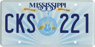 MS license plate CKS221