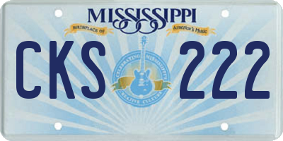 MS license plate CKS222