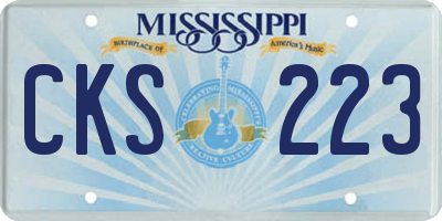 MS license plate CKS223
