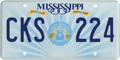 MS license plate CKS224