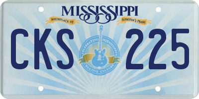 MS license plate CKS225