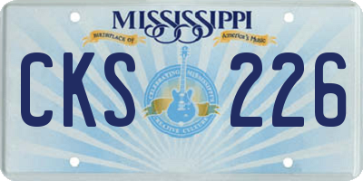 MS license plate CKS226