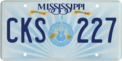 MS license plate CKS227