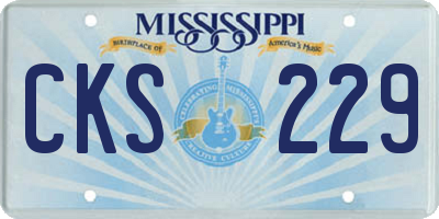 MS license plate CKS229