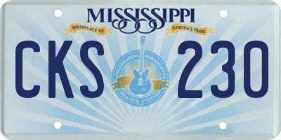 MS license plate CKS230
