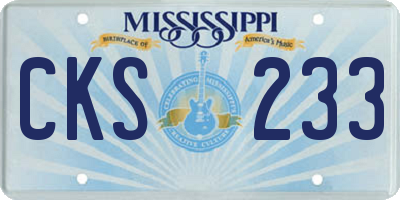 MS license plate CKS233