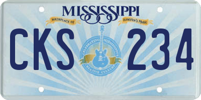MS license plate CKS234