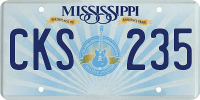 MS license plate CKS235