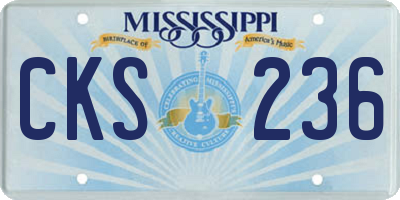 MS license plate CKS236