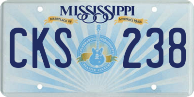 MS license plate CKS238