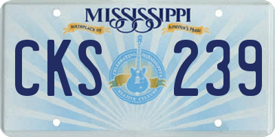 MS license plate CKS239