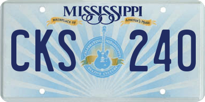 MS license plate CKS240