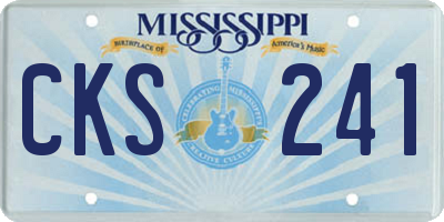 MS license plate CKS241
