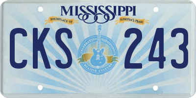 MS license plate CKS243