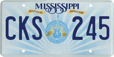 MS license plate CKS245