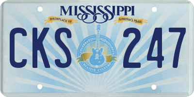 MS license plate CKS247