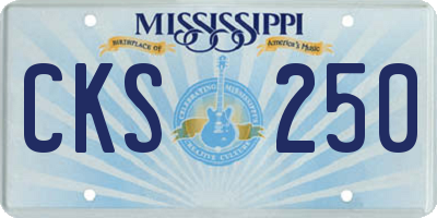 MS license plate CKS250