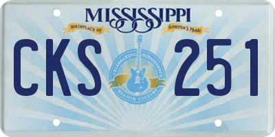 MS license plate CKS251