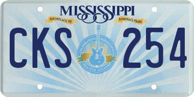 MS license plate CKS254