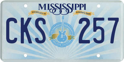 MS license plate CKS257